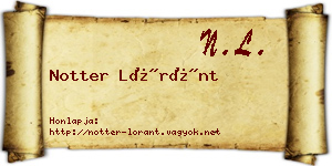 Notter Lóránt névjegykártya