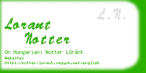 lorant notter business card